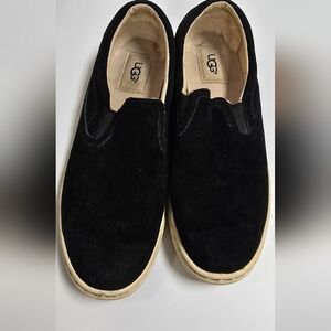 UGG EUC Women's 7.5 Black FIERCE Slip On Shoes Sneakers Suede 1006737